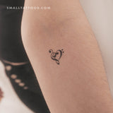 Small Music Heart Temporary Tattoo (Set of 3)