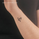 Small Music Heart Temporary Tattoo (Set of 3)
