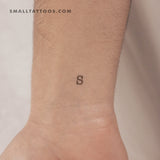 S Uppercase Typewriter Letter Temporary Tattoo (Set of 3)