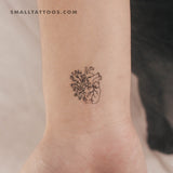 Flower Heart Temporary Tattoo (Set of 3)