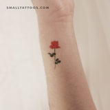 Small Orange Rose Temporary Tattoo by Zihee (Set of 3)