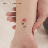 Small Orange Rose Temporary Tattoo by Zihee (Set of 3)