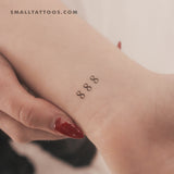 Small 888 Angel Number Temporary Tattoo (Set of 3)