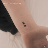 Small Queen Of Clubs Temporary Tattoo - Set of 3