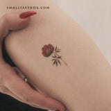 Garnet Peony Temporary Tattoo (Set of 3)
