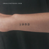1953 Birth Year Temporary Tattoo (Set of 3)