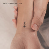 Small King Of Spades Temporary Tattoo - Set of 3
