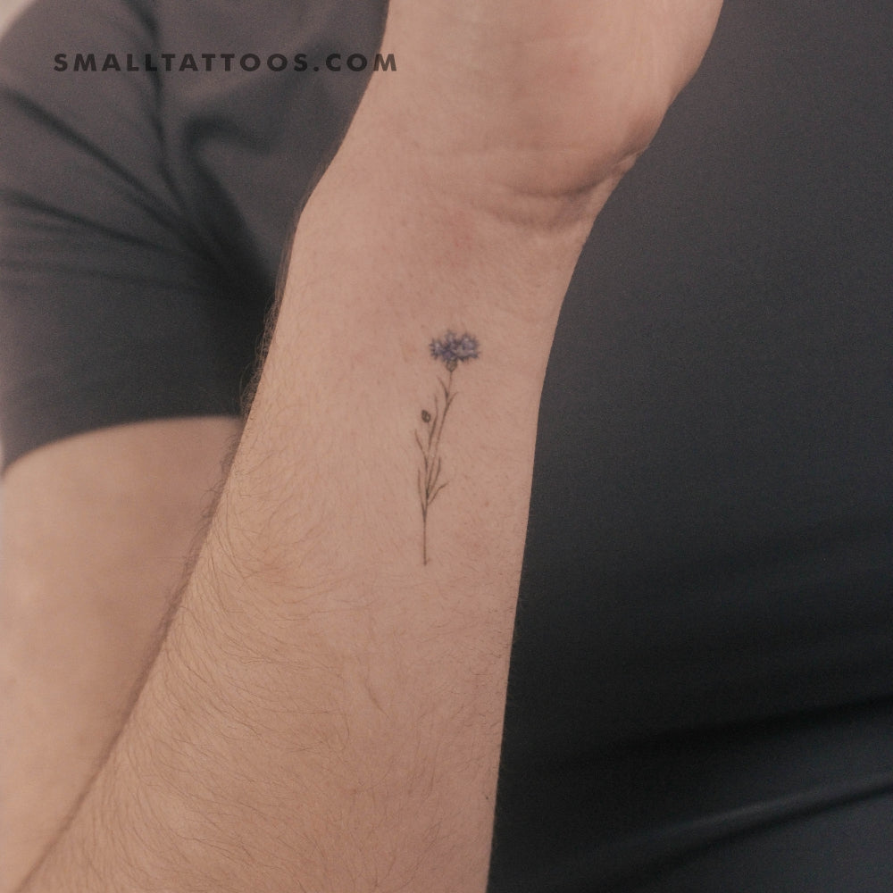 Tatuaje temporal de aciano pequeño de Ann Lilya (juego de 3)