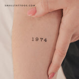 1974 Birth Year Temporary Tattoo (Set of 3)