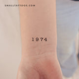 1974 Birth Year Temporary Tattoo (Set of 3)