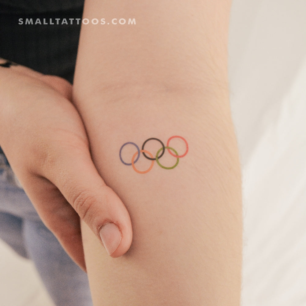 Olympic Rings Temporary Tattoo (Set of 3) – Small Tattoos, image size:1000x1000