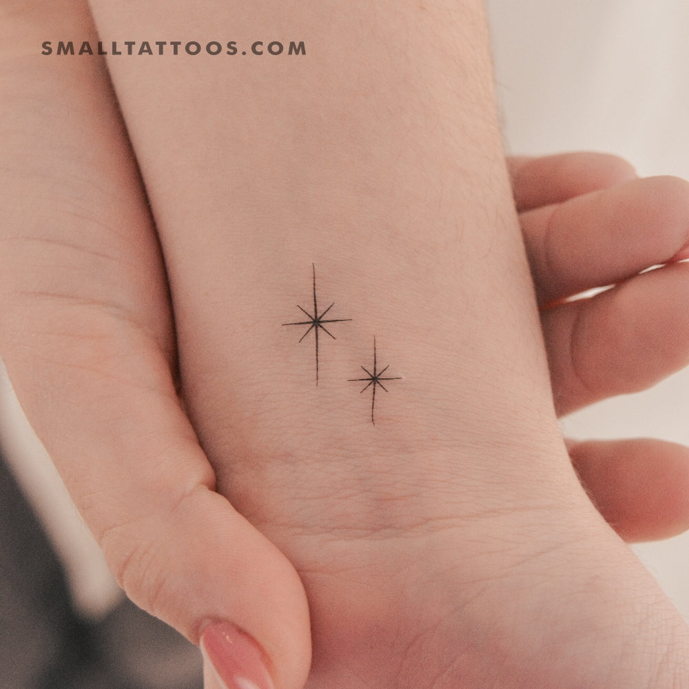 Tatuaje temporal de pareja de estrellas brillantes (juego de 3)