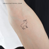 Fine Line Moose Temporary Tattoo (Set of 3)