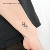 Black Olympic Rings Temporary Tattoo (Set of 3)