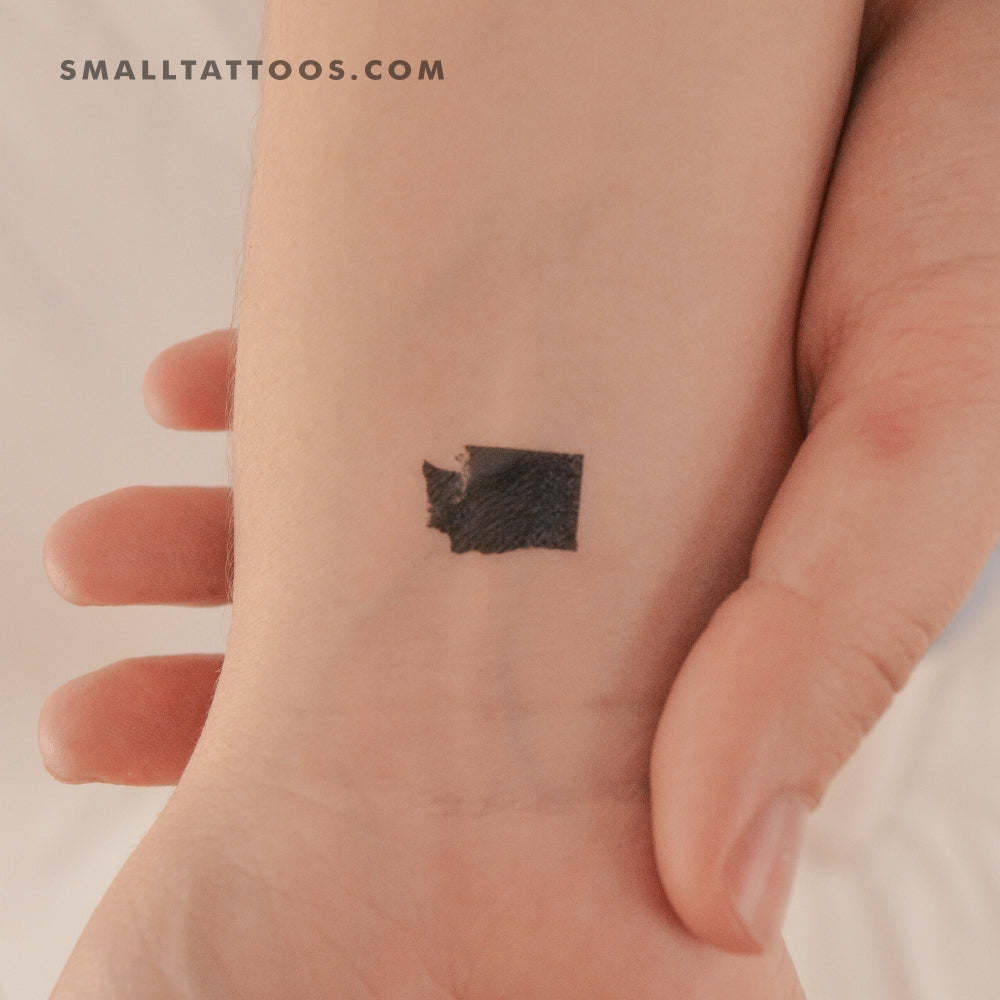 Tatuaje temporal del mapa de Washington (juego de 3)