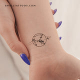 Flying Around Asia And Oceania Temporary Tattoo - Set of 3