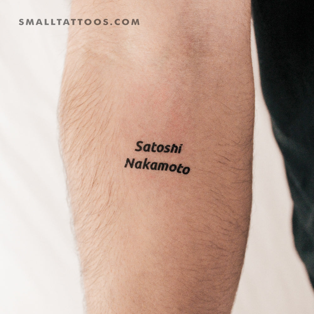 Tatuaje temporal de Satoshi Nakamoto (juego de 3)