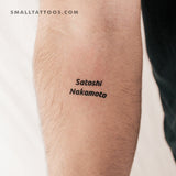 Satoshi Nakamoto Temporary Tattoo (Set of 3)