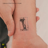 Small The Hermit Tarot Card Temporary Tattoo (Set of 3)