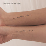 Matching No Matter Where, No Matter What Temporary Tattoos (Set of 3+3)