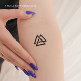 Unicursal Valknut Temporary Tattoo - Set of 3