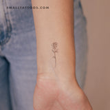 Fine Line Rose Temporary Tattoo (Set of 3)