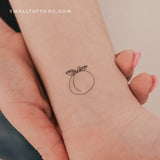 Fine Line Peach Temporary Tattoo (Set of 3)