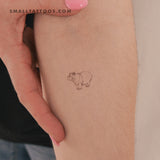 Fine Line Hippopotamus Temporary Tattoo (Set of 3)