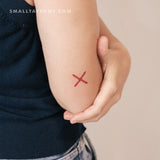 Small Cross Of Burgundy Temporary Tattoo (Set of 3)