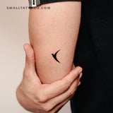 Minimal Black Hummingbird Temporary Tattoo (Set of 3)