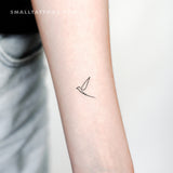 Single Line Bird Temporary Tattoo (Set of 3)