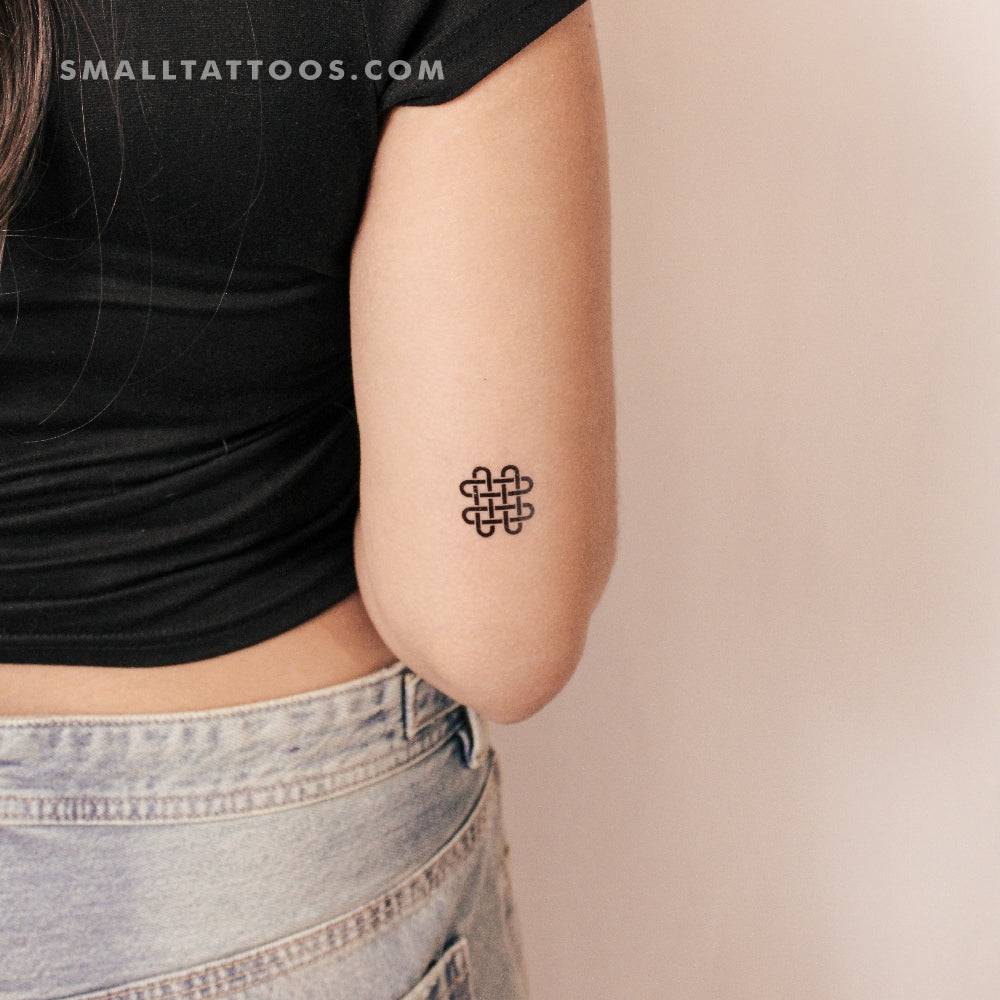Tatuaje temporal de nudo de Salomón cuádruple (juego de 3)