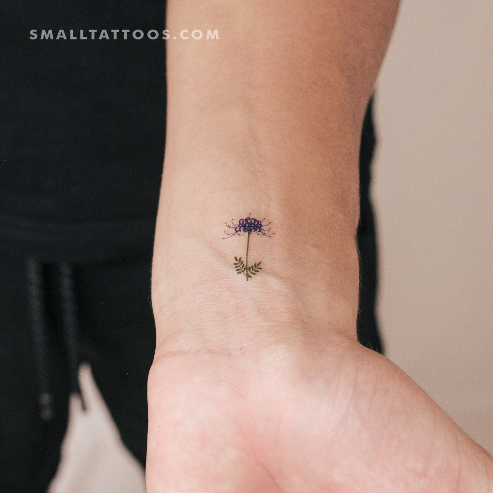 spider lily tattoo ideas Blue Spider Lily Temporary Tattoo (Set of 3)