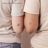 Minimalist Matching Sun And Moon Temporary Tattoo (Set of 3+3)