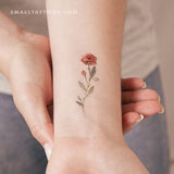 Red Rose Temporary Tattoo By Lena Fedchenko (Set of 3)