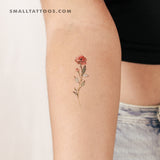 Red Rose Temporary Tattoo By Lena Fedchenko (Set of 3)