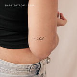 Handwritten 'Wild' Temporary Tattoo (Set of 3)