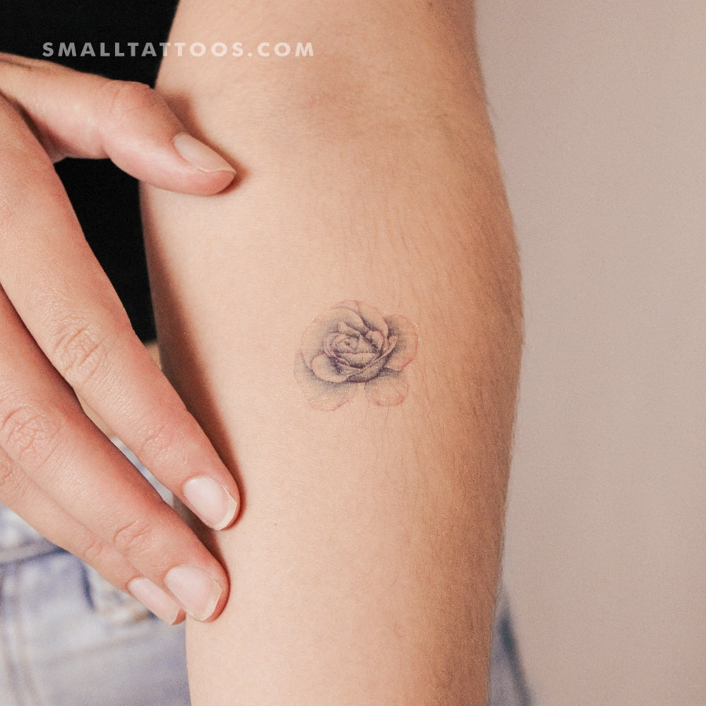 Tatuaje temporal de cabeza de rosa azul de Mini Lau (juego de 3)