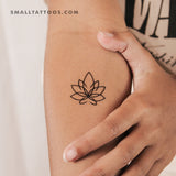 Minimalist Lotus Flower Temporary Tattoo (Set of 3)