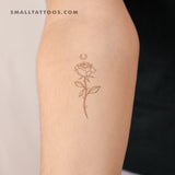 Moon Rose by Jakenowicz Temporary Tattoo - Set of 3