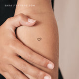 Micro Heart Outline Temporary Tattoo (Set of 3)