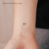 Micro Heart Outline Temporary Tattoo (Set of 3)