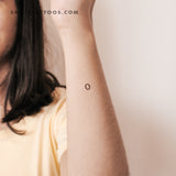 Number 0 Temporary Tattoo