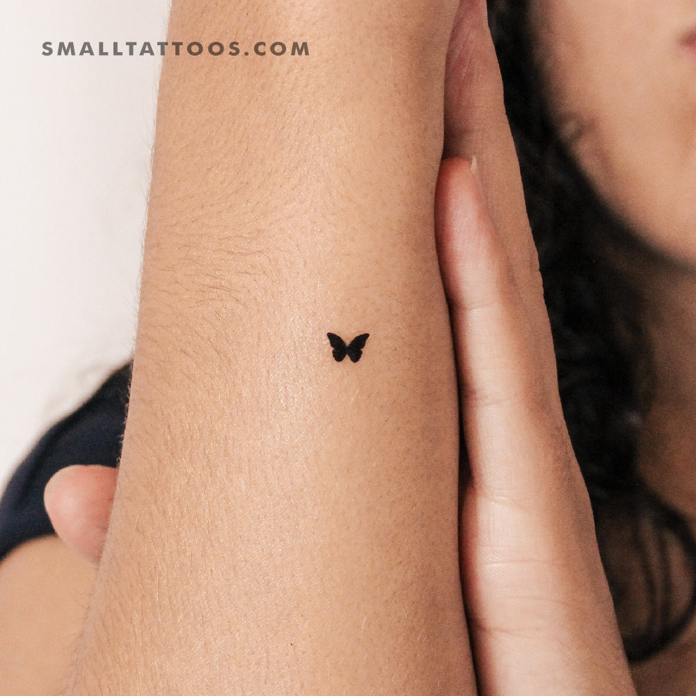 Tatuaje temporal de mariposa negra pequeña (juego de 3)