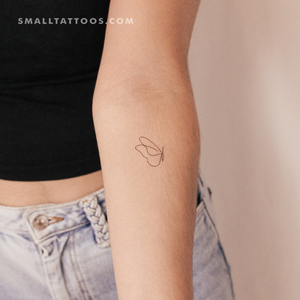Tatuaje temporal de mariposa de una sola línea (juego de 3)