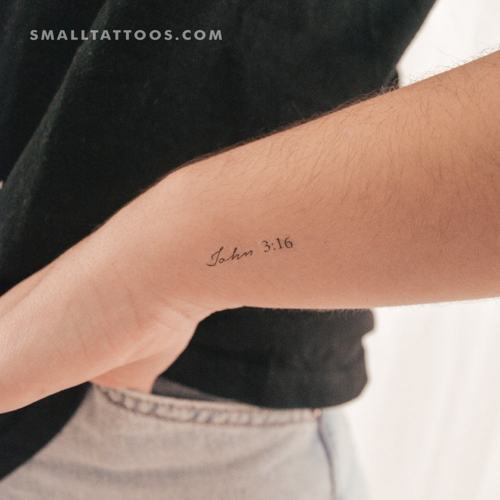 Tatuaje temporal de Juan 3:16 (juego de 3)