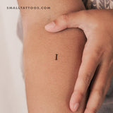 I Uppercase Serif Letter Temporary Tattoo (Set of 3)