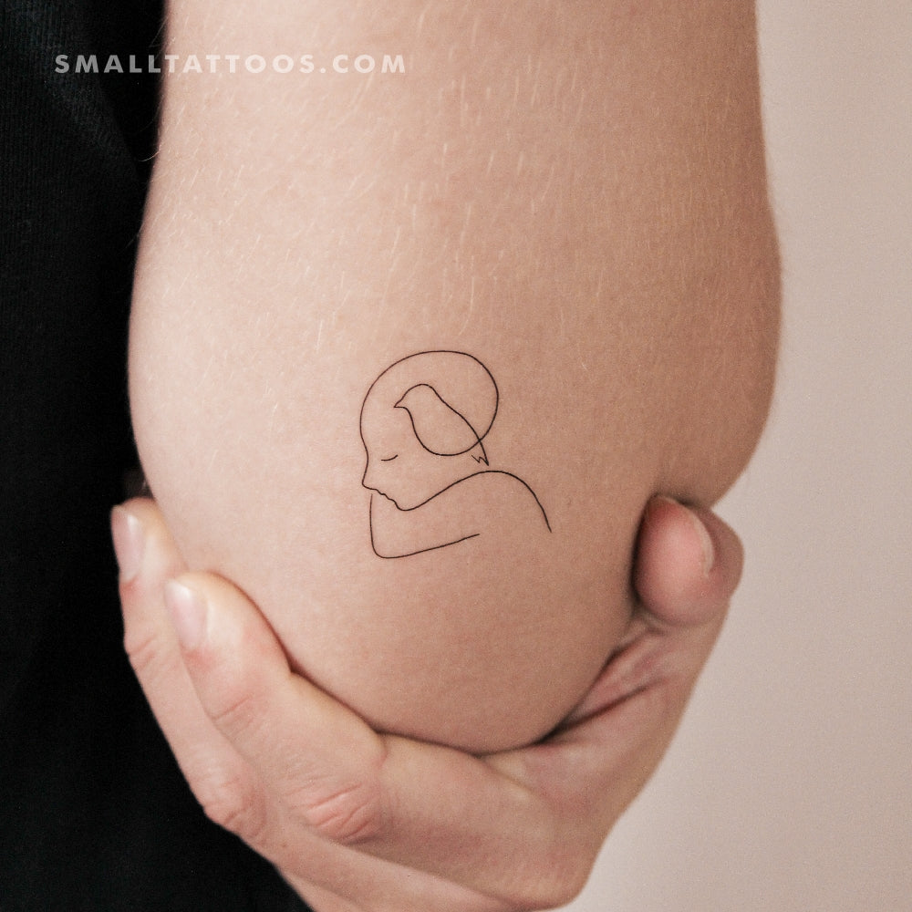 Tatuaje temporal de cabeza de pluma (juego de 3)