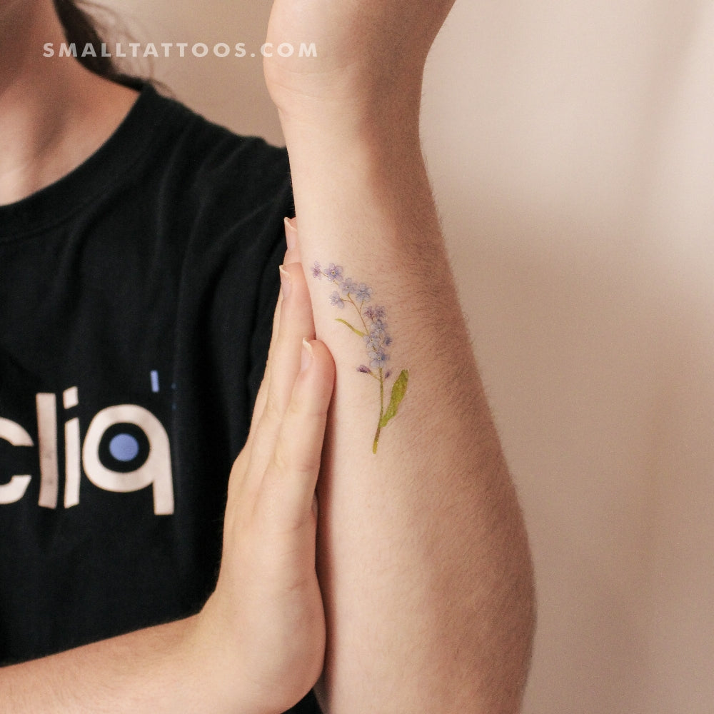 Tatuaje temporal de nomeolvides (juego de 3)