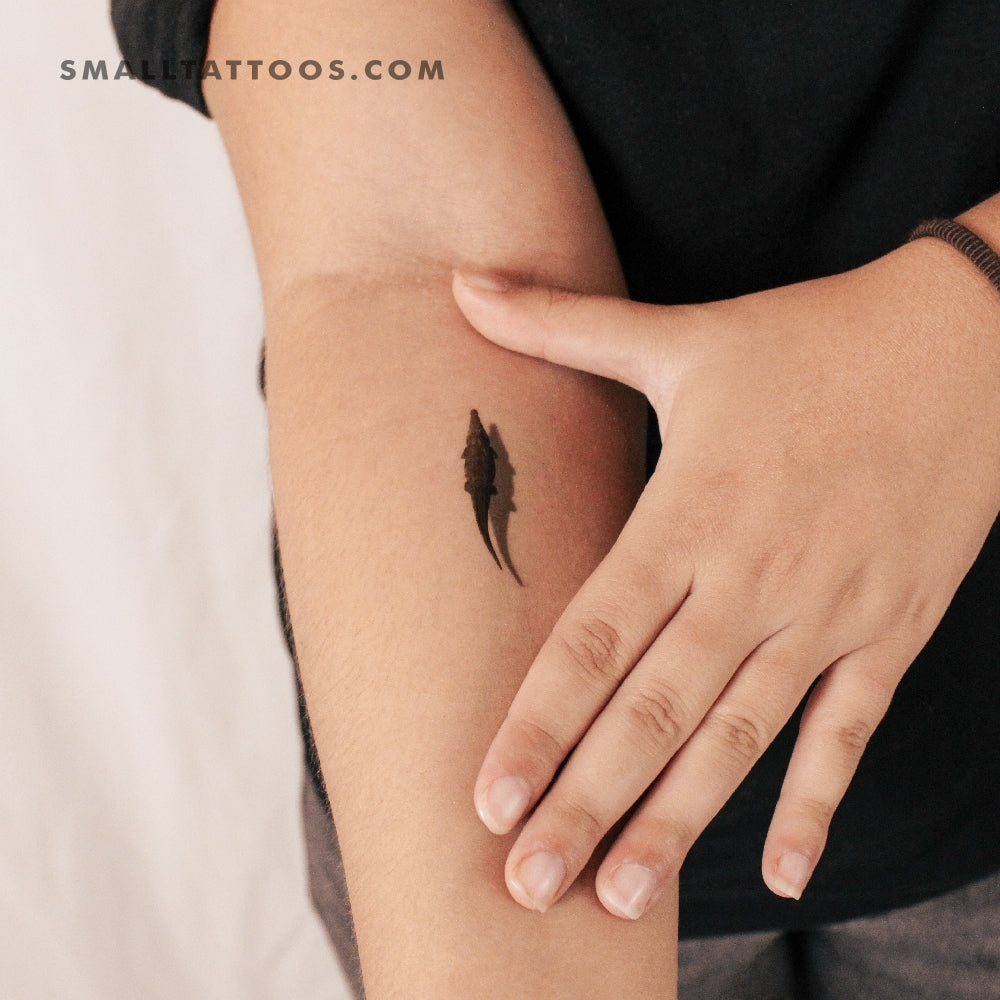 Crocodile And Shadow Temporary Tattoo (Set of 3)